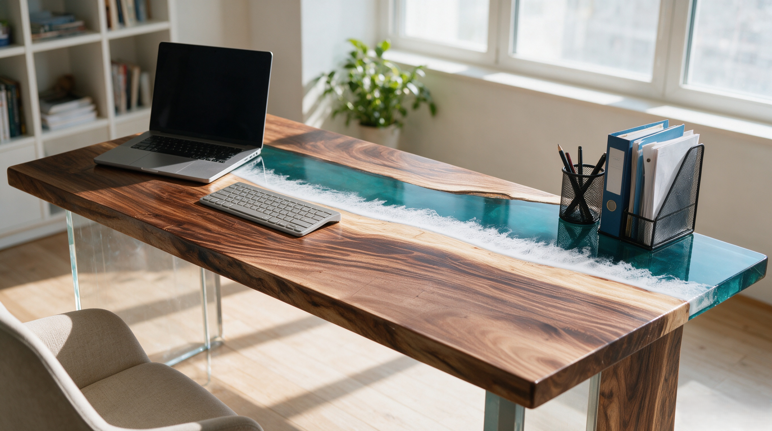 South American walnut resin table-35“W x 79″L Thickness 1.8″ - Image 3