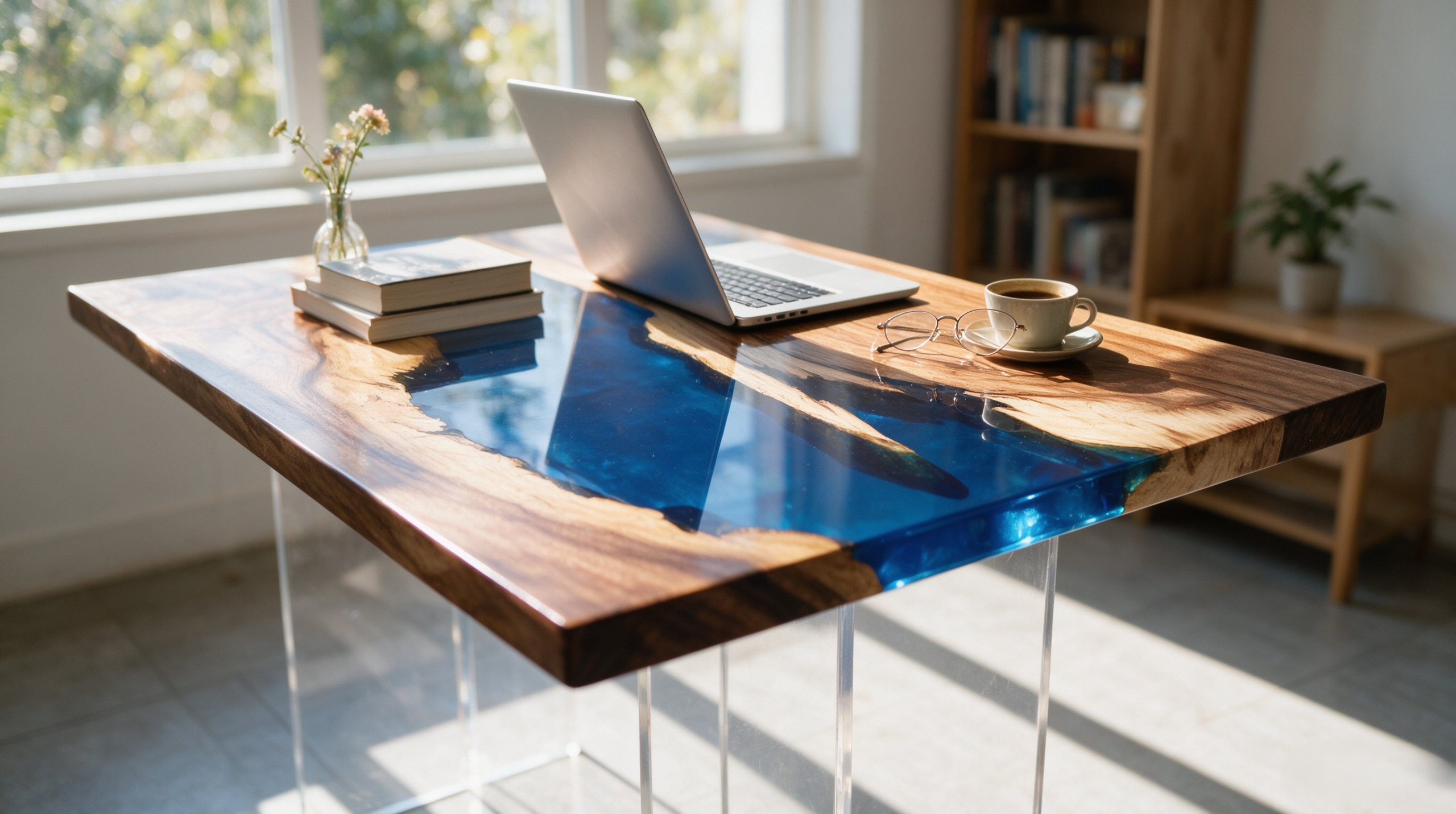 South American walnut resin table-B-35“W x 79″L Thickness 1.8″ - Image 6