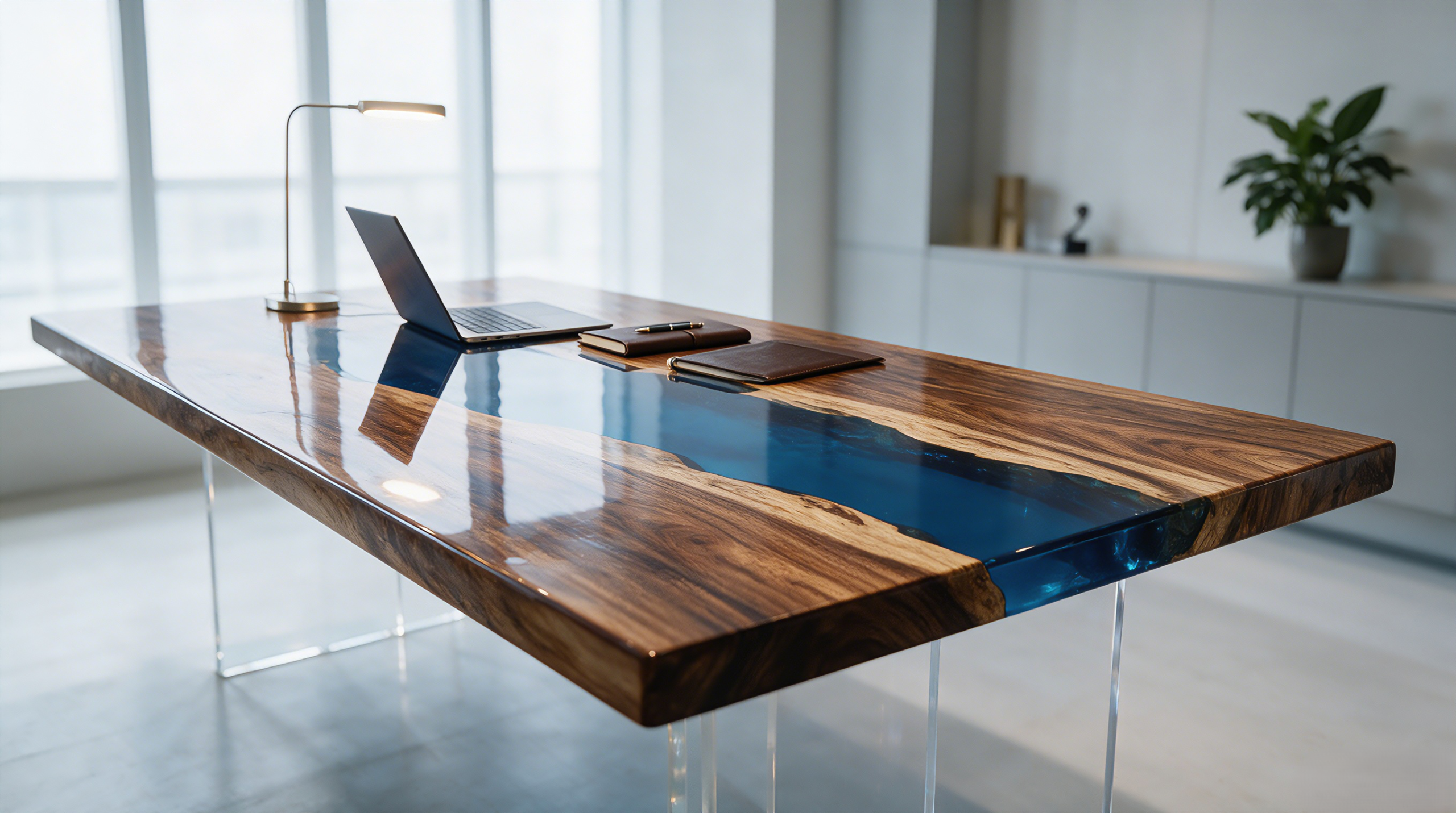 South American walnut resin table-B-35“W x 79″L Thickness 1.8″ - Image 7