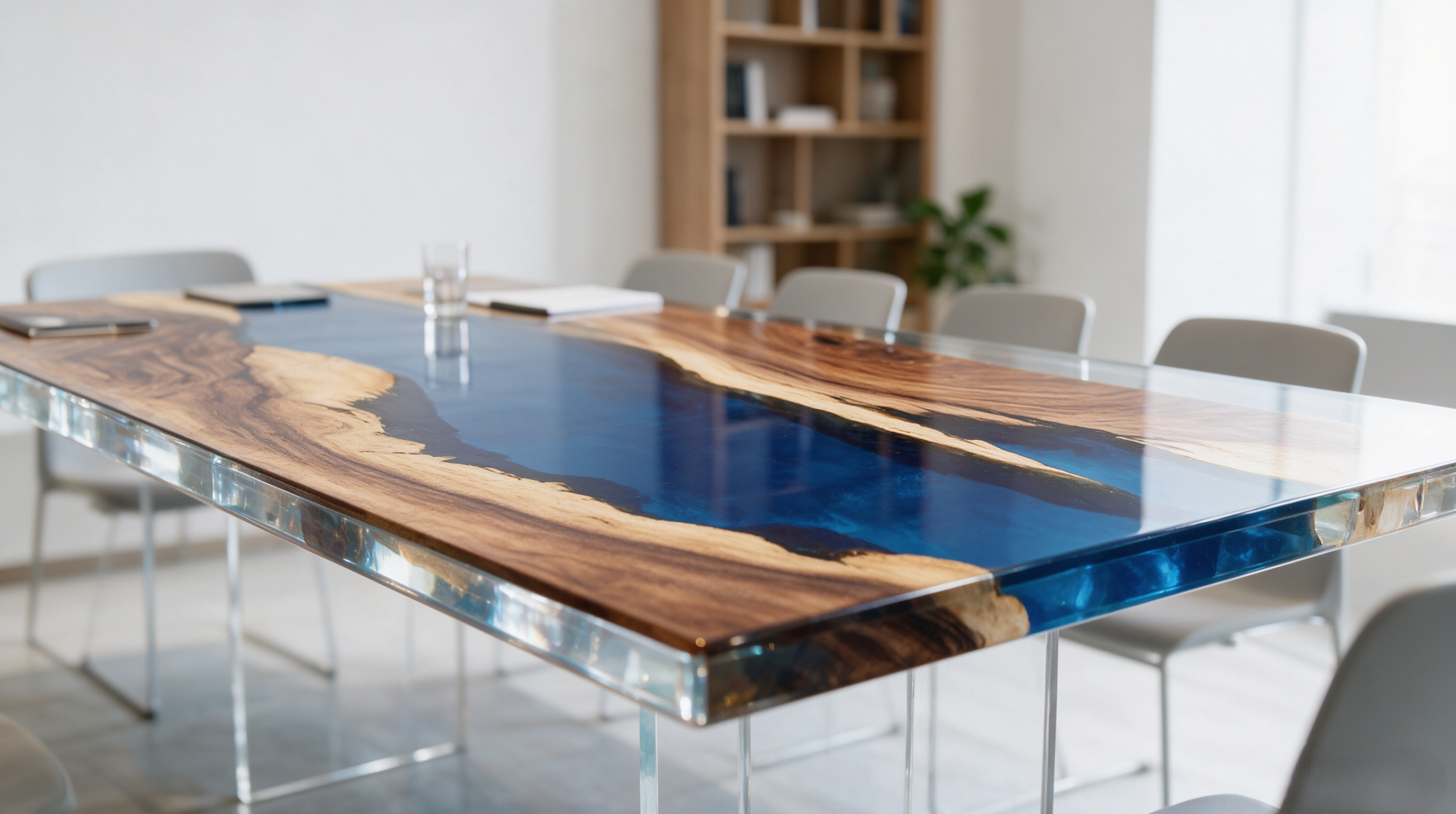 South American walnut resin table-B-35“W x 79″L Thickness 1.8″ - Image 5