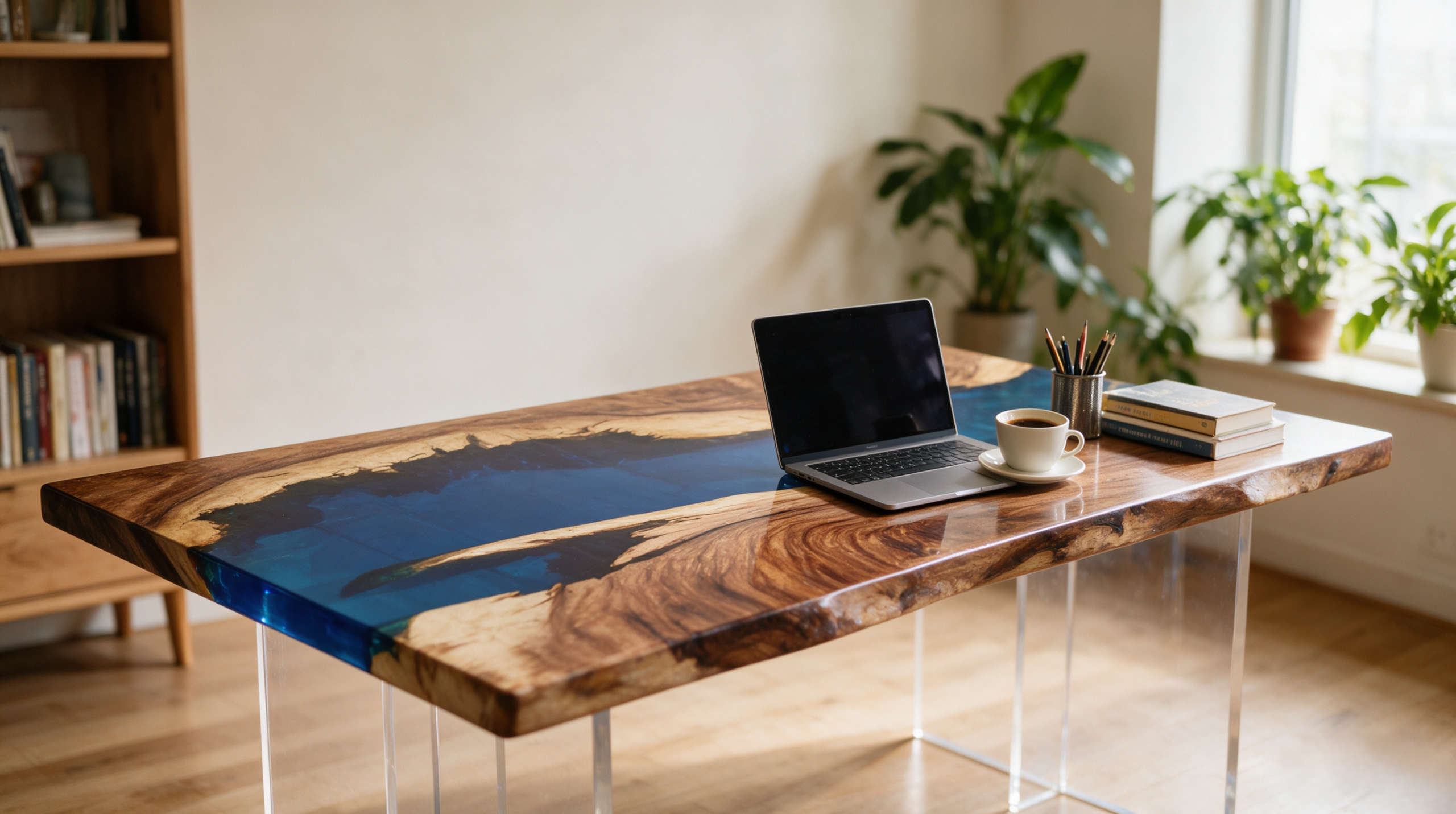 South American walnut resin table-B-35“W x 79″L Thickness 1.8″ - Image 4