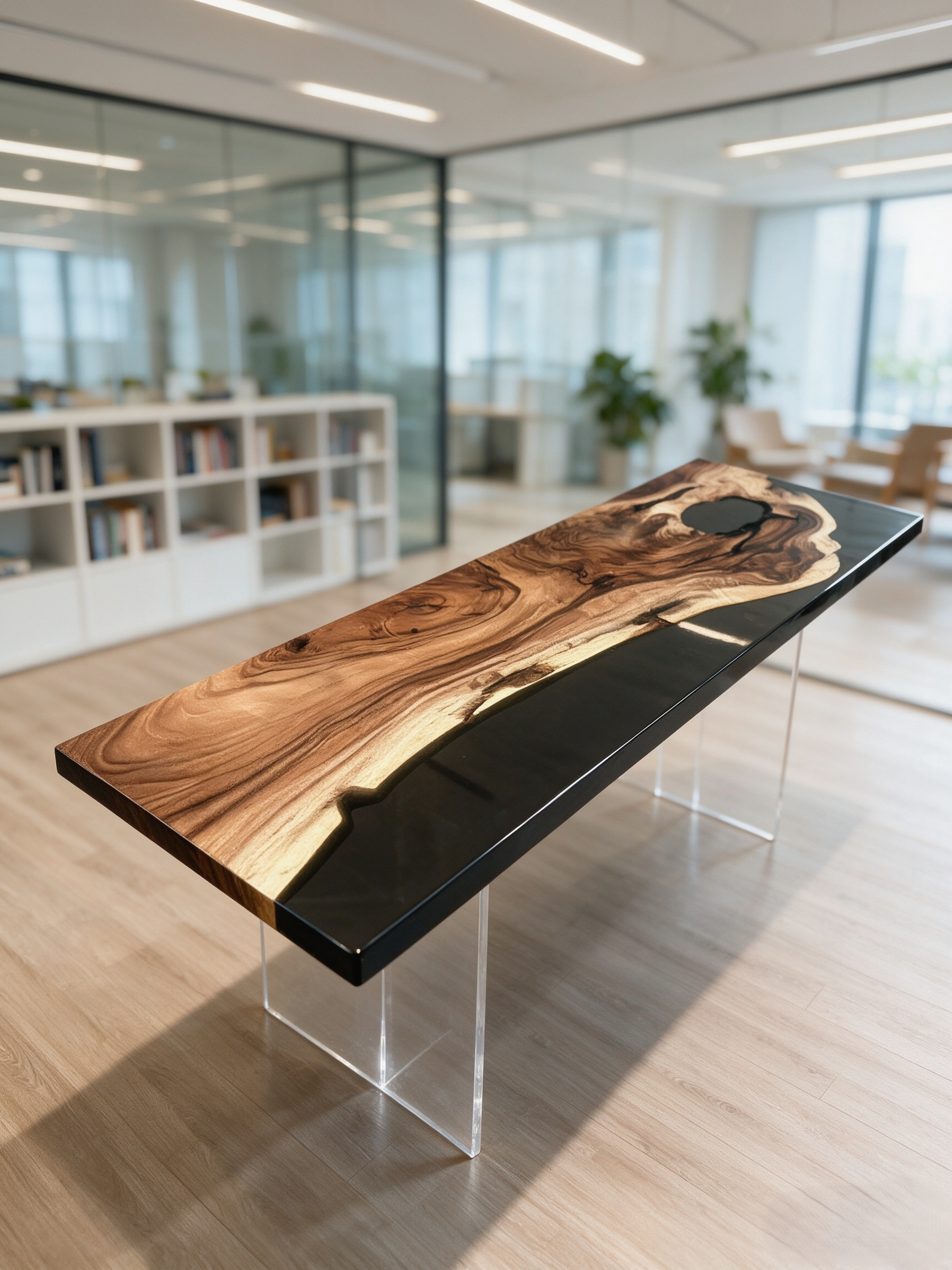 South American walnut resin table-35“W x 79″L Thickness 1.8″ - 图片 5