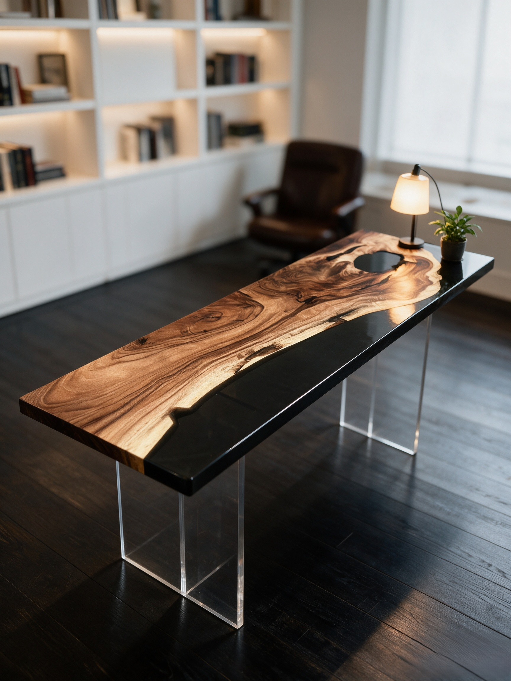 South American walnut resin table-35“W x 79″L Thickness 1.8″ - 图片 4