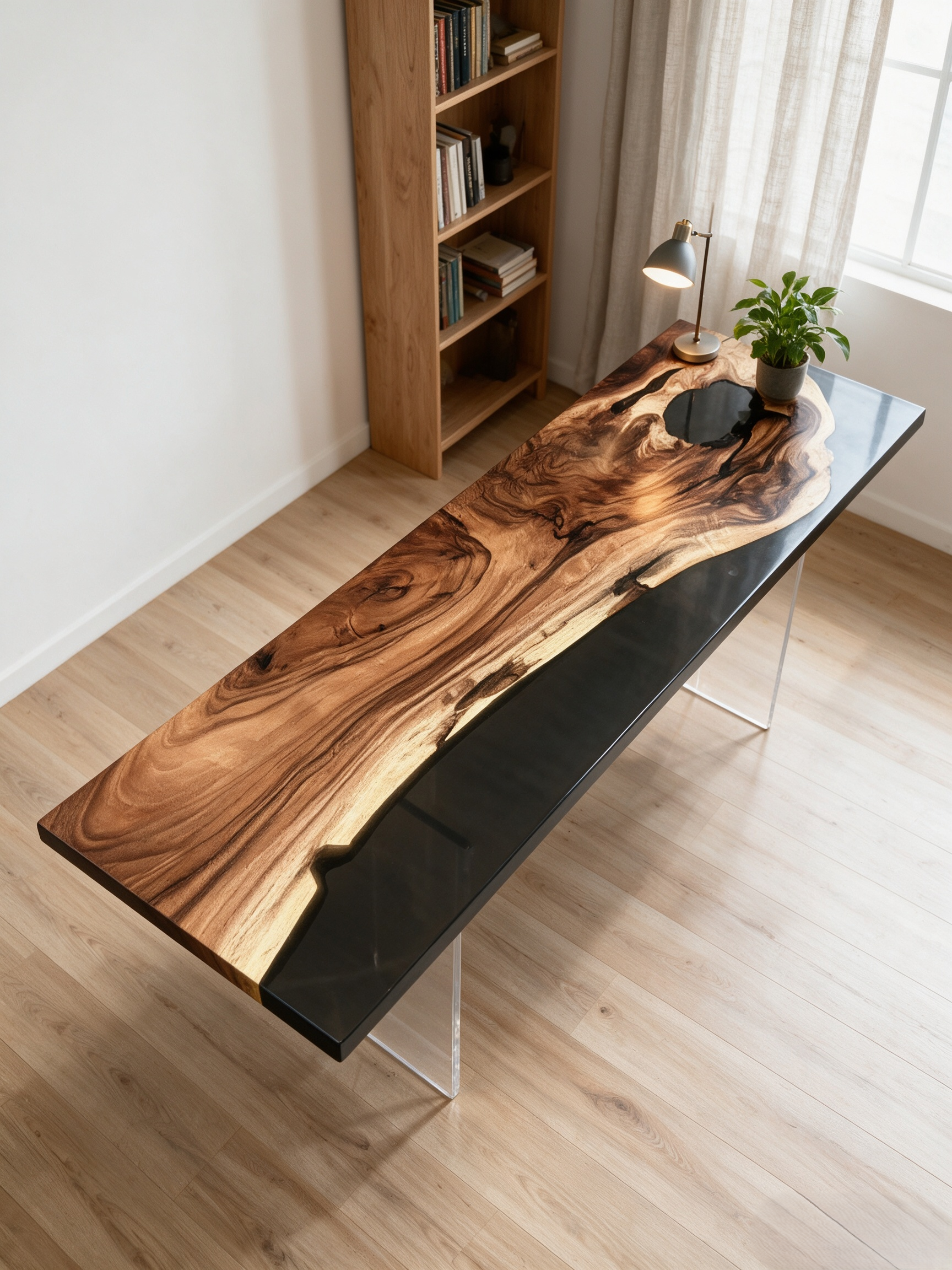 South American walnut resin table-35“W x 79″L Thickness 1.8″ - 图片 3
