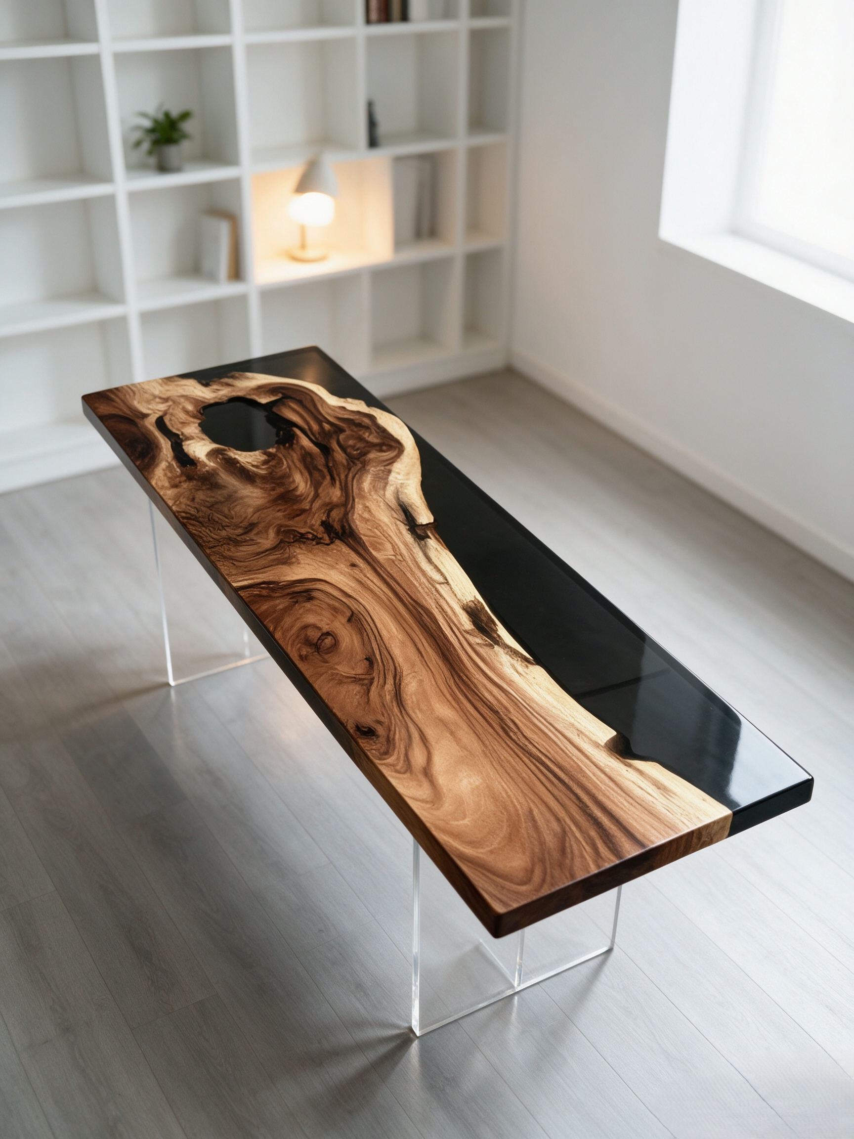 South American walnut resin table-35“W x 79″L Thickness 1.8″ - 图片 2
