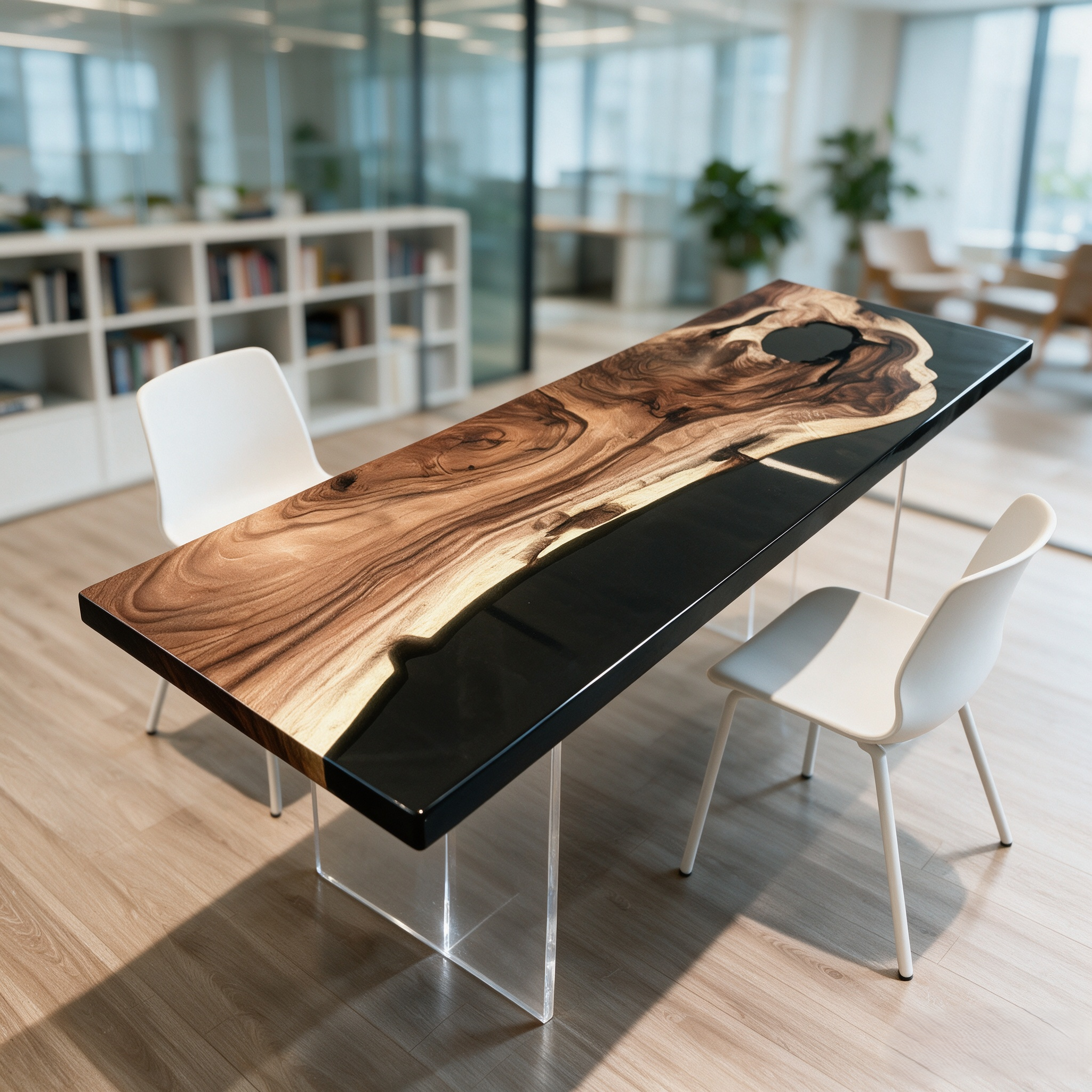 South American walnut resin table-35“W x 79″L Thickness 1.8″ - 图片 7