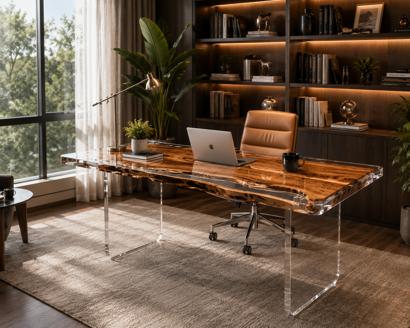 Olive wood resin table-35“W x 79″L Thickness 1.8″ - 图片 2