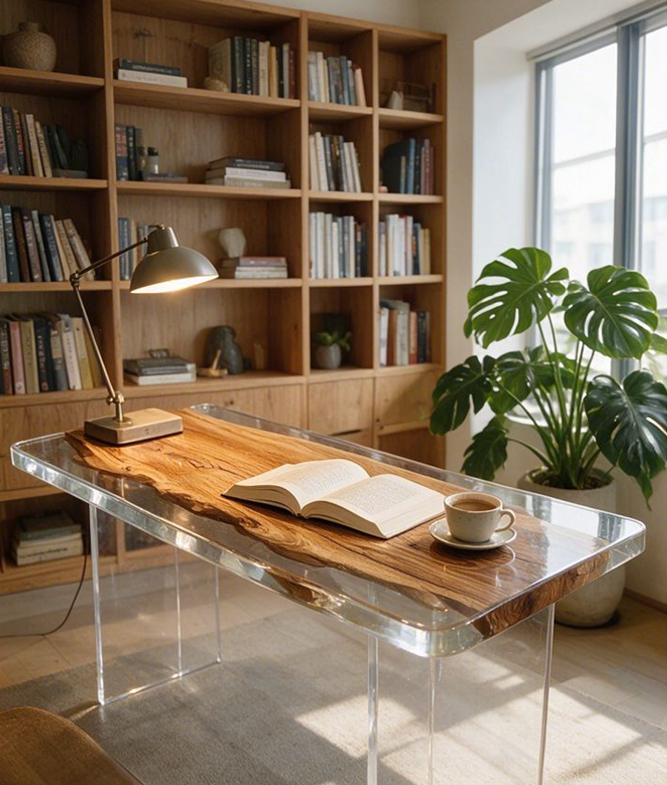 Olive wood resin table-35“W x 79″L Thickness 1.8″ - 图片 6