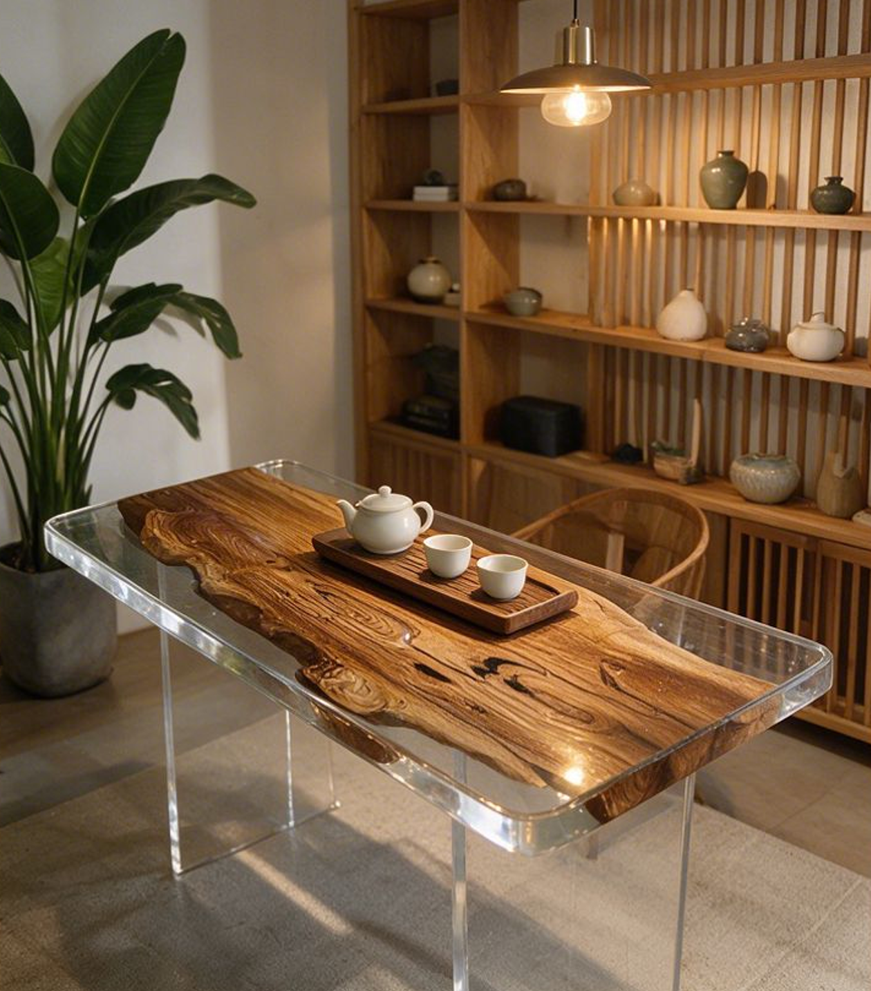 Olive wood resin table-35“W x 79″L Thickness 1.8″ - 图片 8