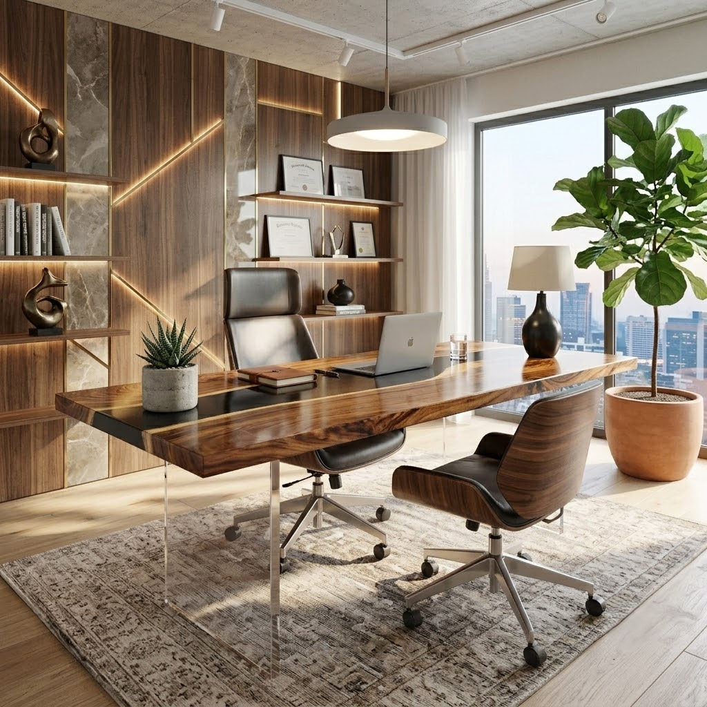 South American walnut resin table-35“W x 79″L Thickness 1.8″ - 图片 3